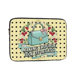 50s Retro Laptop Sleeve | Vintage Pin Up Laptop Case | Funny Computer Sleeve | Sassy Laptop Bag | Protective Notebook Cover
