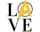Love Star Trek Badge Multi-Color 4x3 Vinyl Decal Sticker for Car Window, Bumper, water bottle, laptop, ipad, tablets, etc!