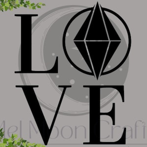 Love the Sims Plumbob SINGLE COLOR Vinyl Decal Sticker for Car Window, Bumper, water bottle, laptop, ipad, tablets, etc!