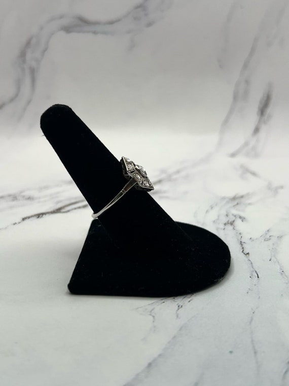 APPRAISED Art Deco Hexagonal Shield Engagement Ri… - image 8