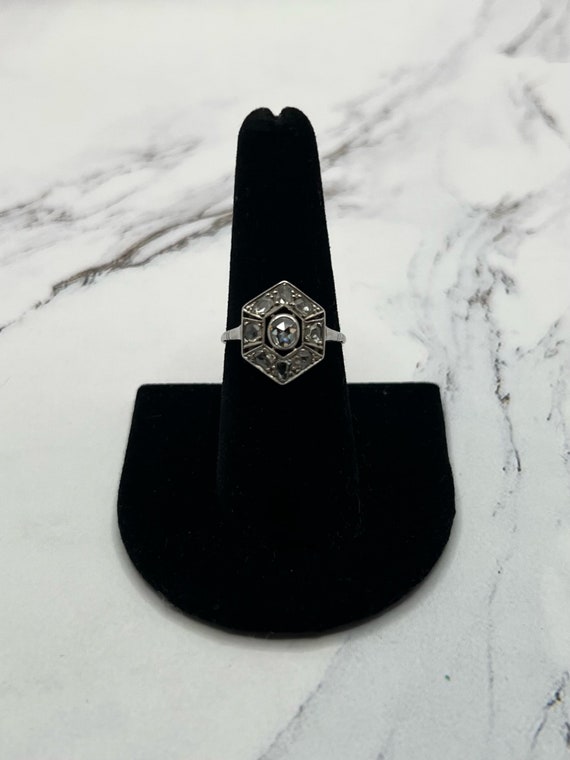 APPRAISED Art Deco Hexagonal Shield Engagement Ri… - image 6