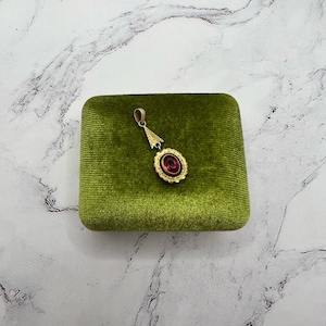 Victorian Engraved Ruby Paste Pendant