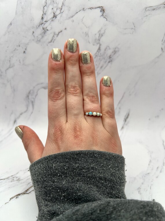 Antique Multi-Stone Opal Ring - image 6