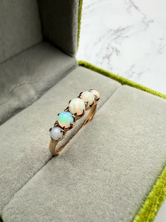 Antique Multi-Stone Opal Ring - image 1
