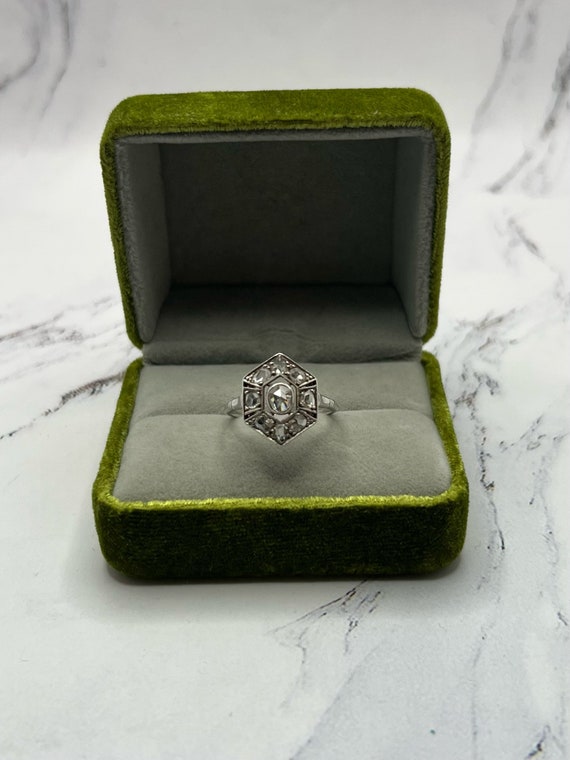 APPRAISED Art Deco Hexagonal Shield Engagement Ri… - image 3