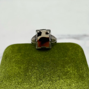 Antique Art Deco Uncas Picture Agate Ring