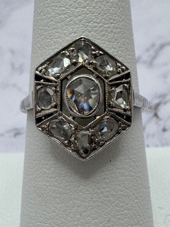 APPRAISED Art Deco Hexagonal Shield Engagement Ri… - image 7