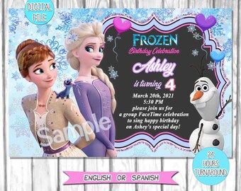 Frozen uitnodiging, Frozen verjaardagsuitnodiging afdrukbare, Frozen uitnodiging, Frozen verjaardagsfeestje nodigt, winter, Frozen UITNODIGING