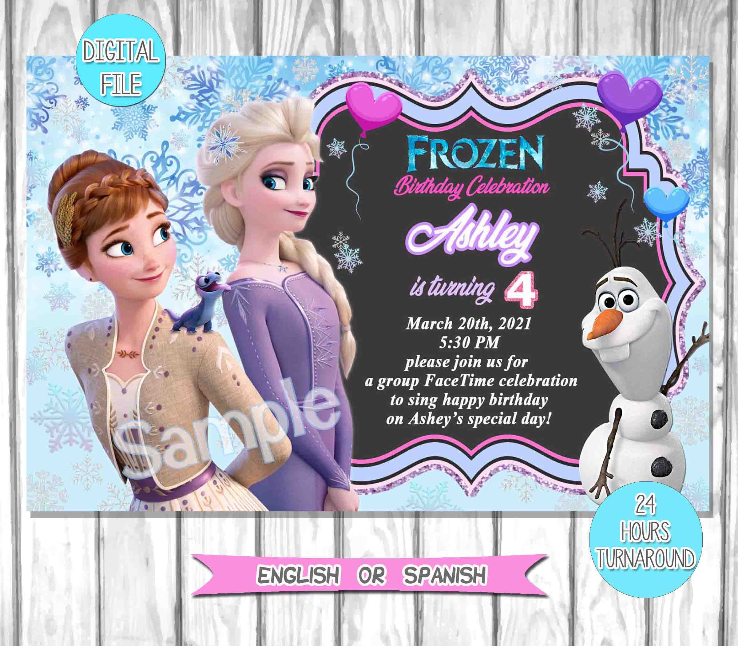 Princesses Frozen Party Digital Birthday Invitation EDITABLE -  Norway
