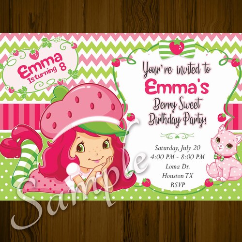 Strawberry Shortcake Invitation Shortcake Printable | Etsy