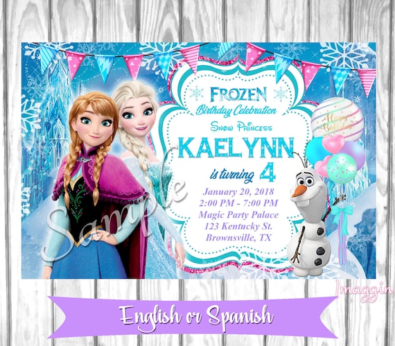 Frozen Invitation, Frozen Birthday Invitation, Frozen Invite, Frozen  Birthday Party Invites, Princesses Elsa and Anna Invite, Olaf Invite 