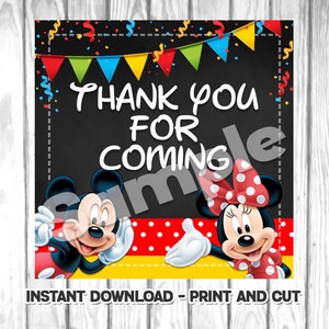 ミッキーマウスとミニーマウスの「ありがとう」タグ - 即時ダウンロード