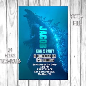 Godzilla invite, Godzilla Birthday Invitation Printable, Printable Godzilla Birthday Invitation, godzilla invitation, Invitacion de Godzilla
