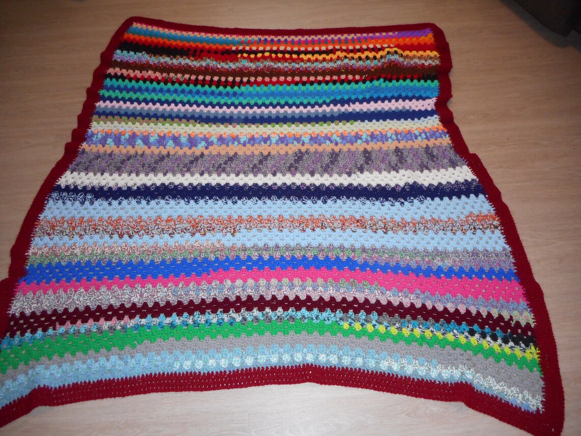 Handmade Crochet Afghan aka Ugly Blanket ready to Etsy