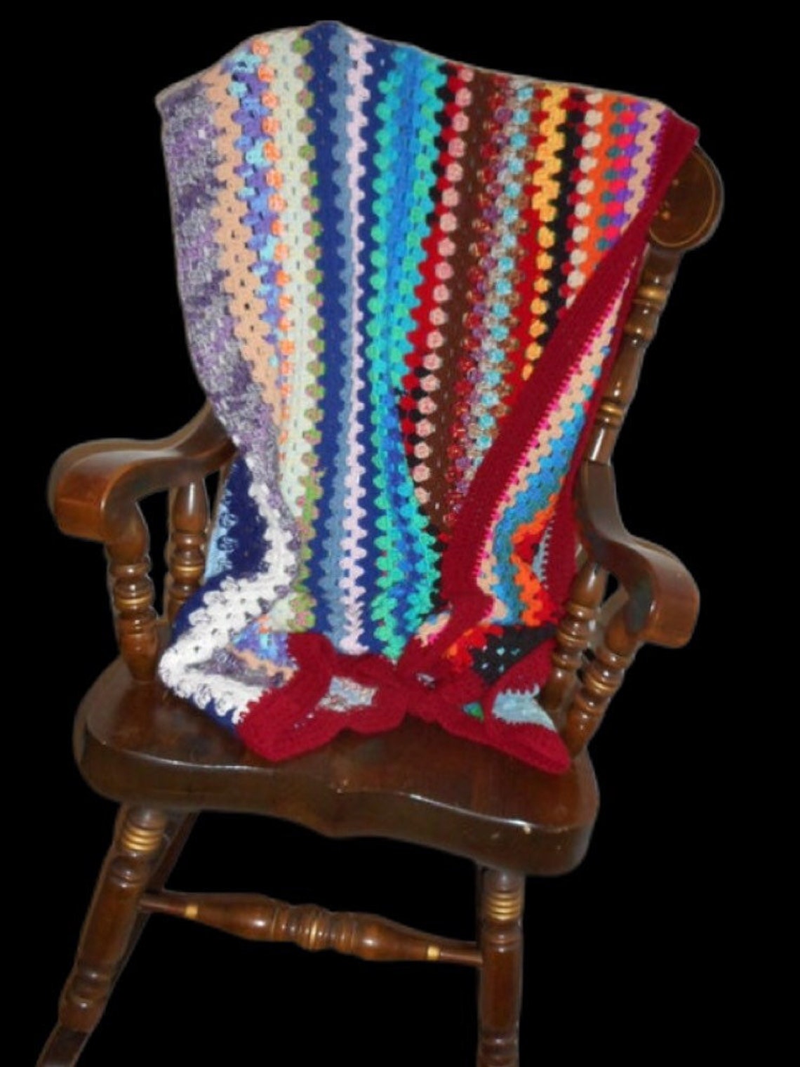 Handmade Crochet Afghan aka Ugly Blanket ready to Etsy