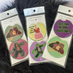 10 things I hate about you 90s inspired set of two Car Coasters