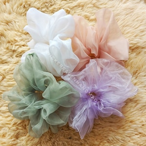 XL Cloud Organza Hair scrunchie/ large scrunchie/organza scrunchie/sheer scrunchie