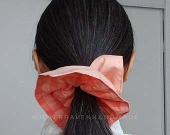 XL square hair Scrunchies. doubled sided Scrunchy. Cotton hair Scrunchy. Large hair Scrunchy.