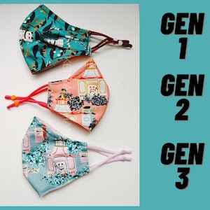Zen, multi-pack double sided face mask / 3 layers face mask / cotton mask with sew-in non-woven polypropylene / lucky cat face mask