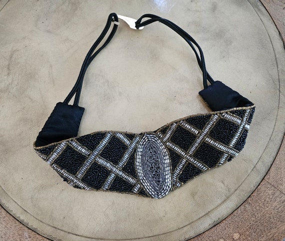Vintage Milor Belt Womens OS Black Beaded Waist Wide Geometric Boho Statement Inspired by the American Southwest - my Belt Collection is  main image 4