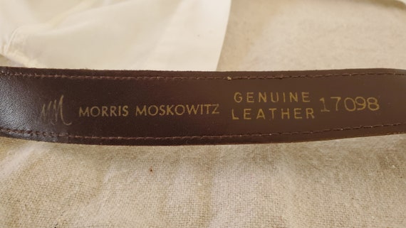 Morris Moskowitz Vintage Black Leather Belt with Large Decorative Buckle Morris Moskowitz Belt | eBay main image 4