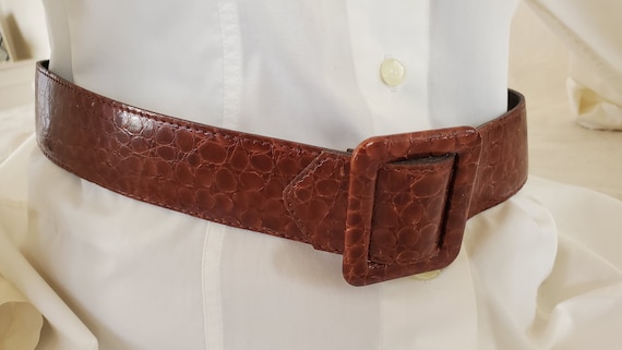 Vintage reptile textured belt. Size 10 - image 1