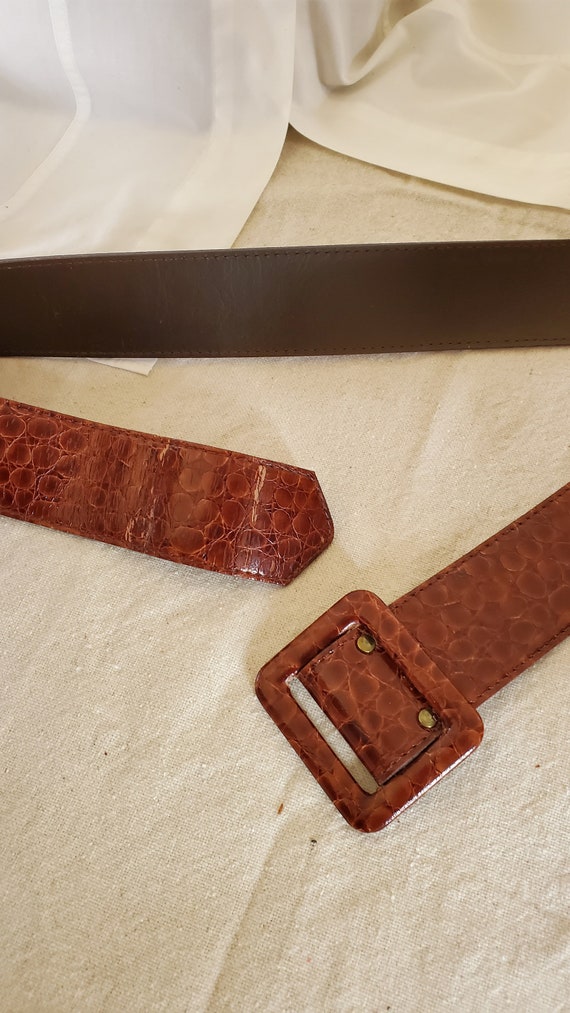 Vintage reptile textured belt. Size 10 - image 2