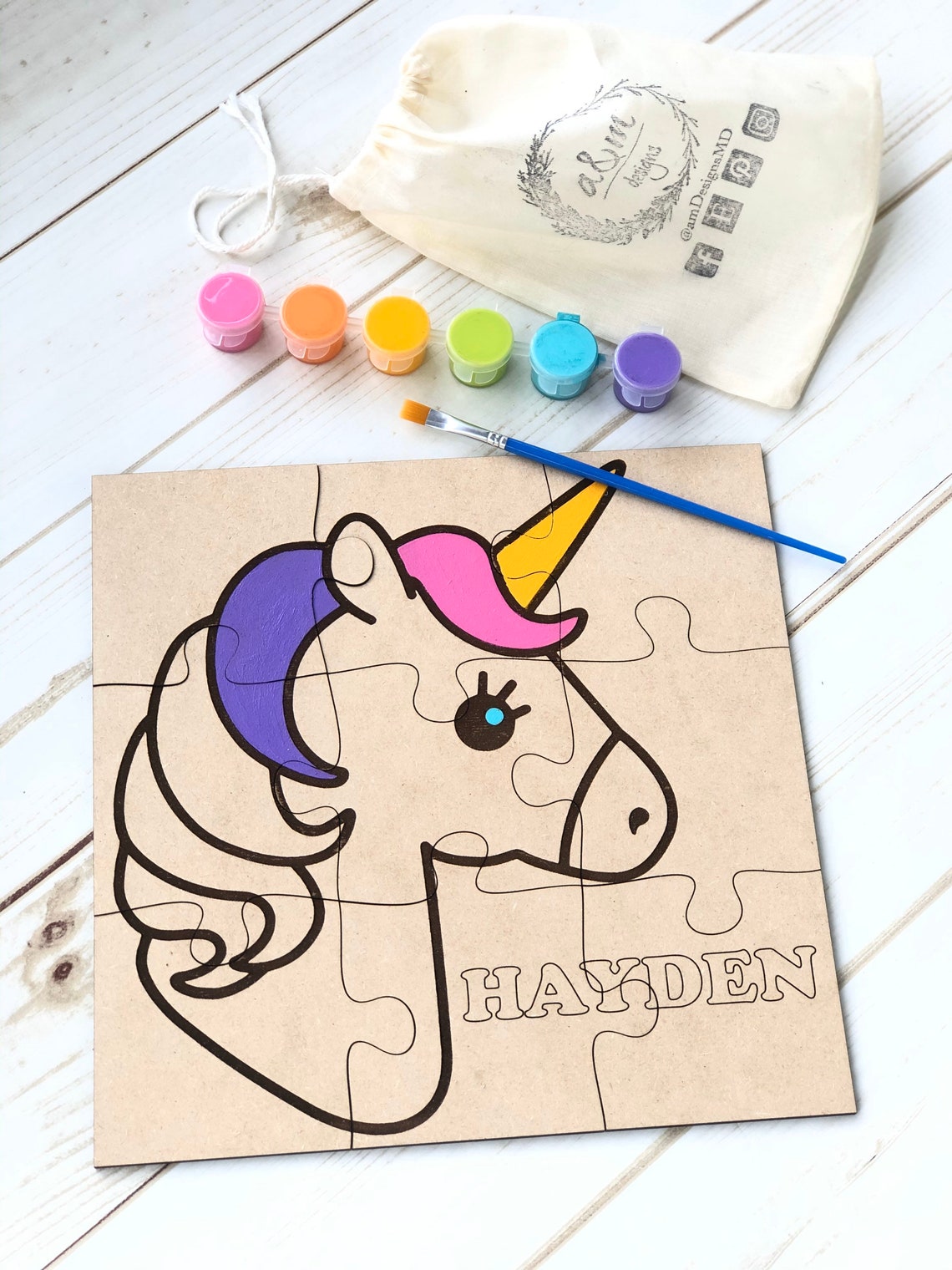 DIY Puzzle Paint Kit Personalized Puzzle Crafts for Kids DIY Etsy