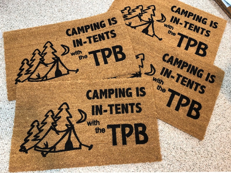 Camping is in Tents Door Mat Personalized Name Camp Door Mat Etsy