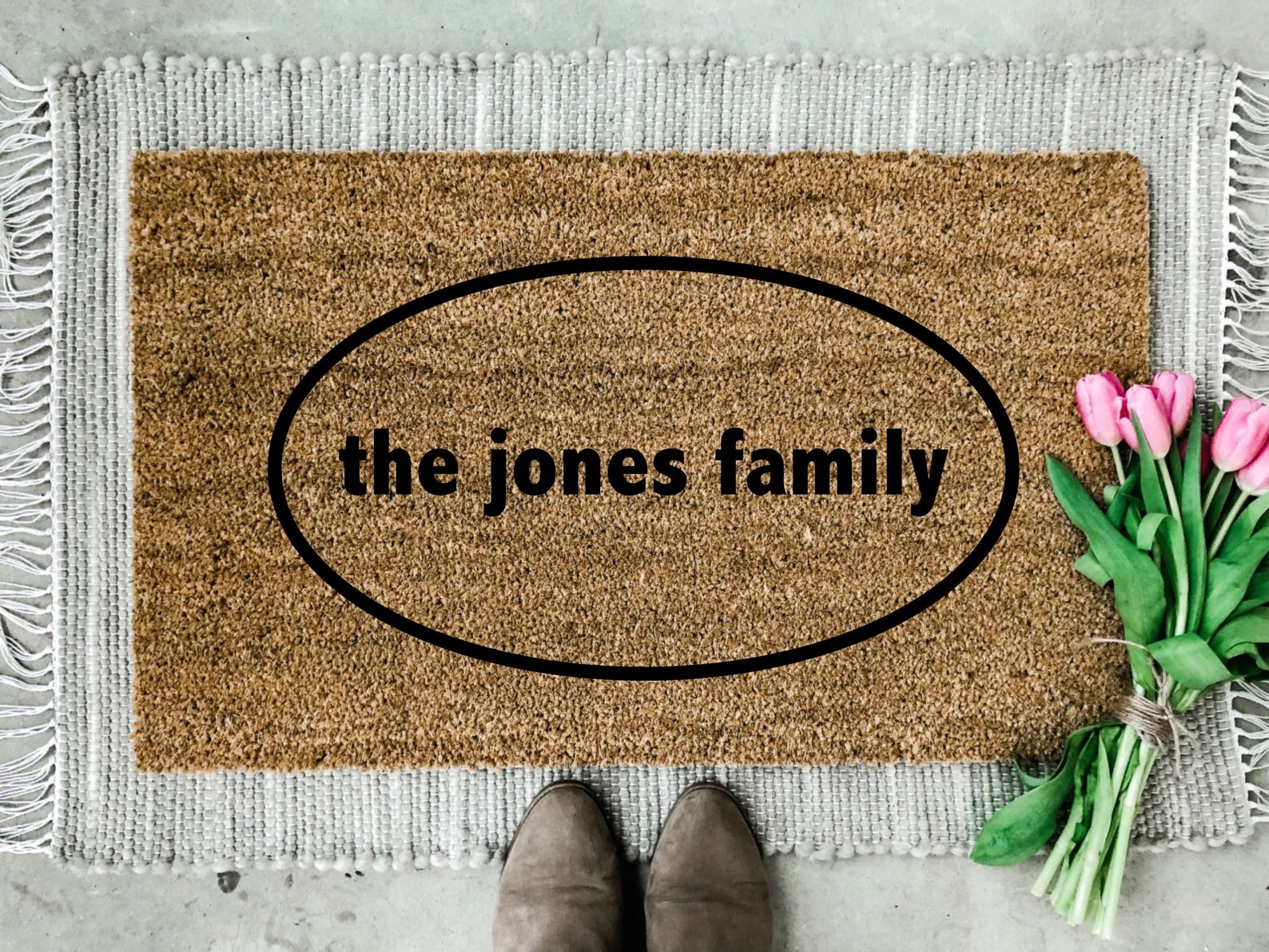 Last Name doormat Last Name modern doormat Family Name Etsy