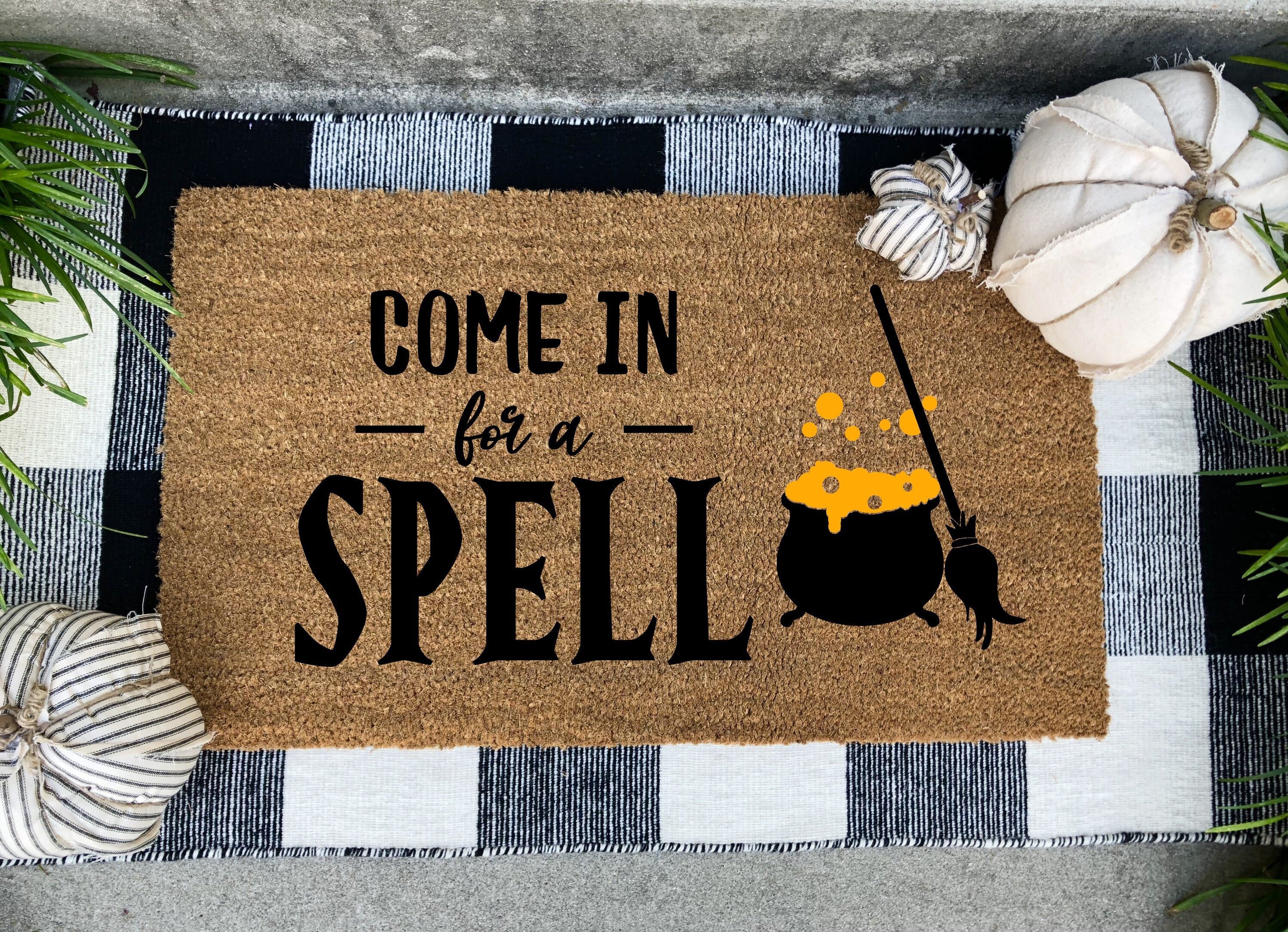 Come in For a Spell doormat Halloween witch doormat Witch Etsy