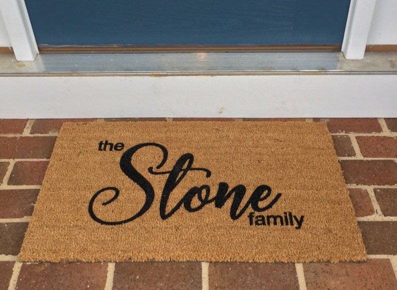 Last Name family personalized doormat Family name doormat Etsy
