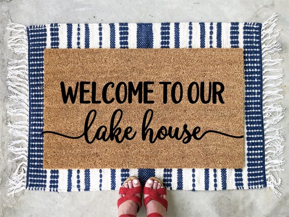 Welcome To Our Lake House Doormat Lake House Welcome Mat Etsy
