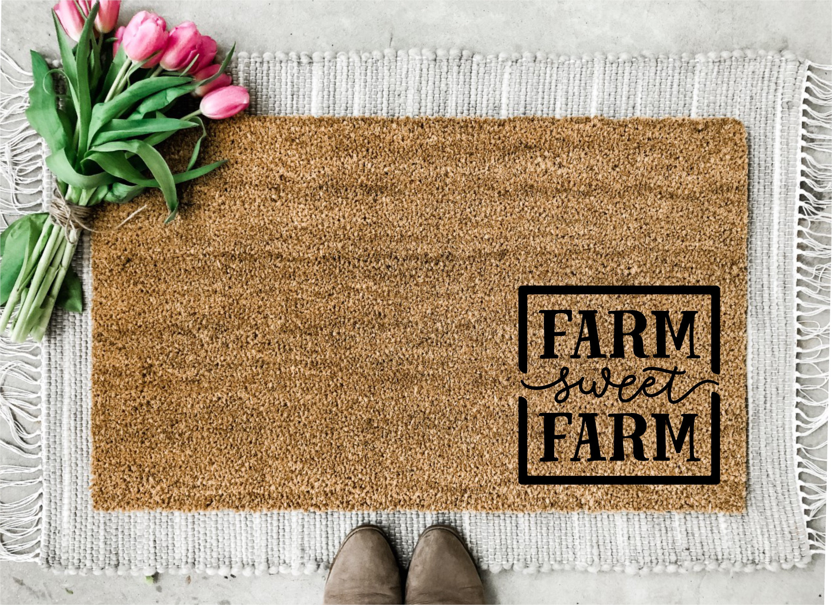 Farm Sweet Farm doormat Farmhouse doormat Farm doormat Etsy