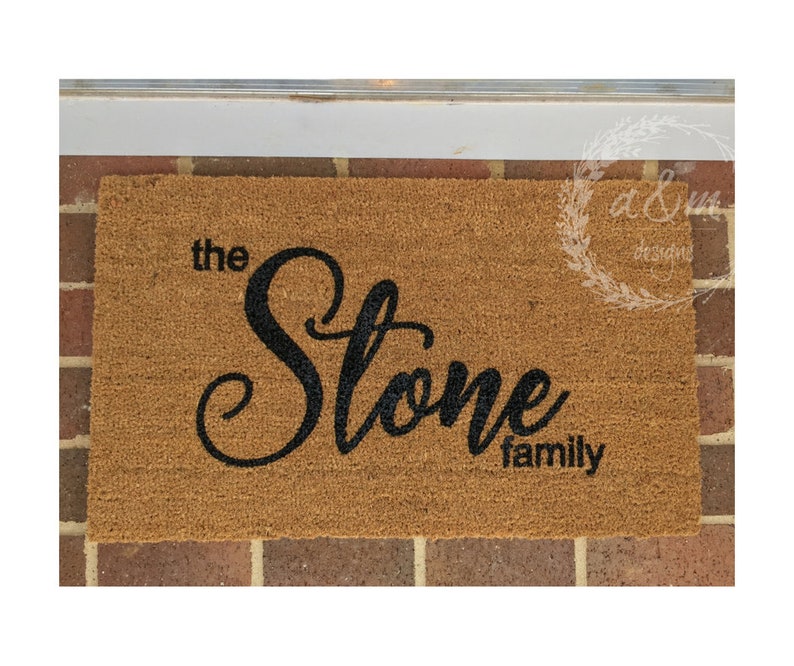 Last Name family personalized doormat Family name doormat Etsy