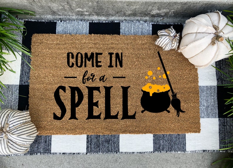 Come in for a Spell Doormat Halloween Witch Doormat Witch Etsy