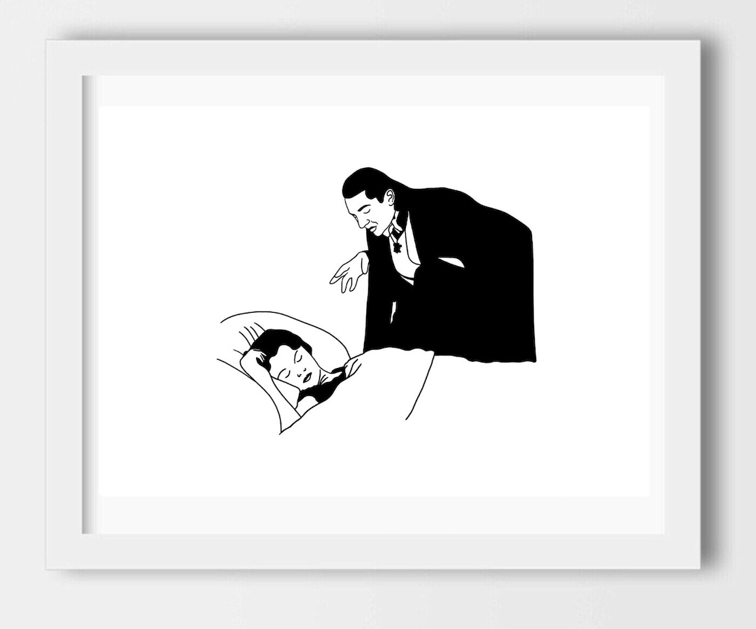 Dracula Art Print Gothic Horror Wall Art Black and White Etsy