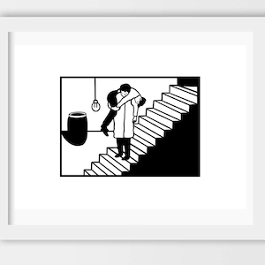 Serienmörder Kunstdruck, lustiger schwarzer Humor, gruselige Wandkunst, düstere Künste, Murder-Szene, Killer, True Crime Geschenk, Psycho-Haus, Murderabilia