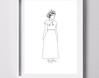 Midsommar Art Print , Movie Poster, a24 films , horror art , minimalist artwork, quirky line drawing , minimal wall art