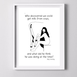 Billy Connolly quote print - Funny Printable Wall Art - Inspirational quotes - Funny quote art - Comedy Artwork - Quirky illustrations