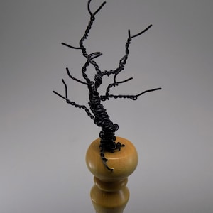 Wine Bottle Stopper - Wooden Stopper - Maple Wood Bottle Stopper - Wire Tree - Unique