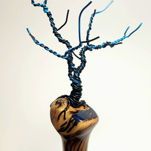 Wood Tap Handle - Wire Tree - Epoxy Resin - Beer Tap Handle - Kegerator Tap Handle - Bar