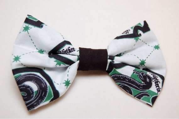 Handmade Harry Potter Slytherin Black Hair Bow