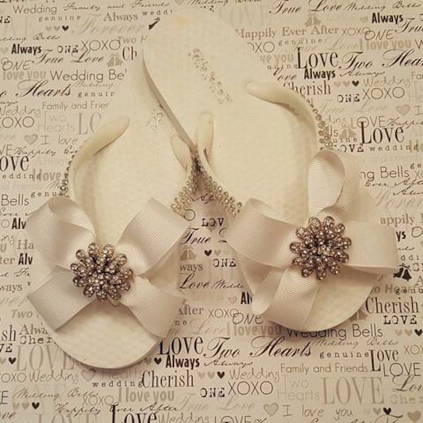 Wedding Flower girl flip flop shoes