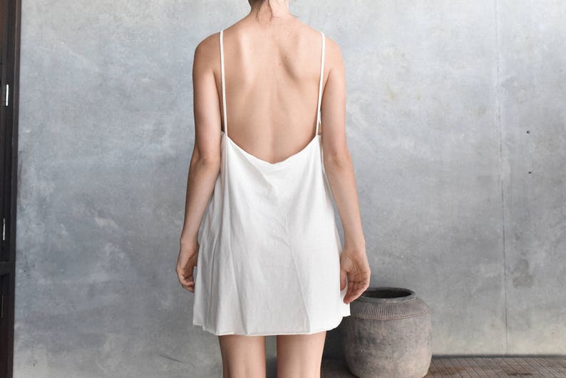 white slip mini dress