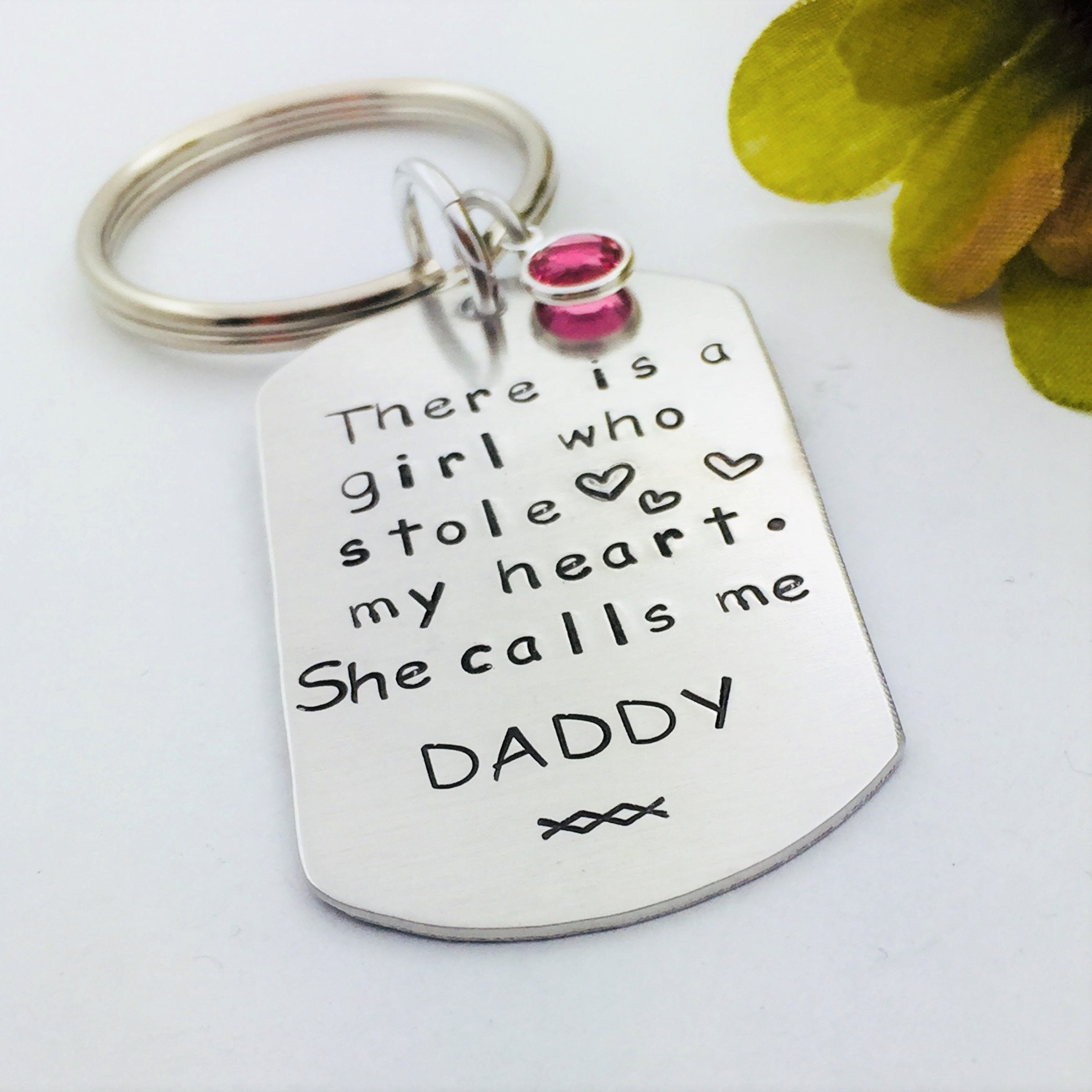 Dog tag key chain large key chain father child Father's Etsy