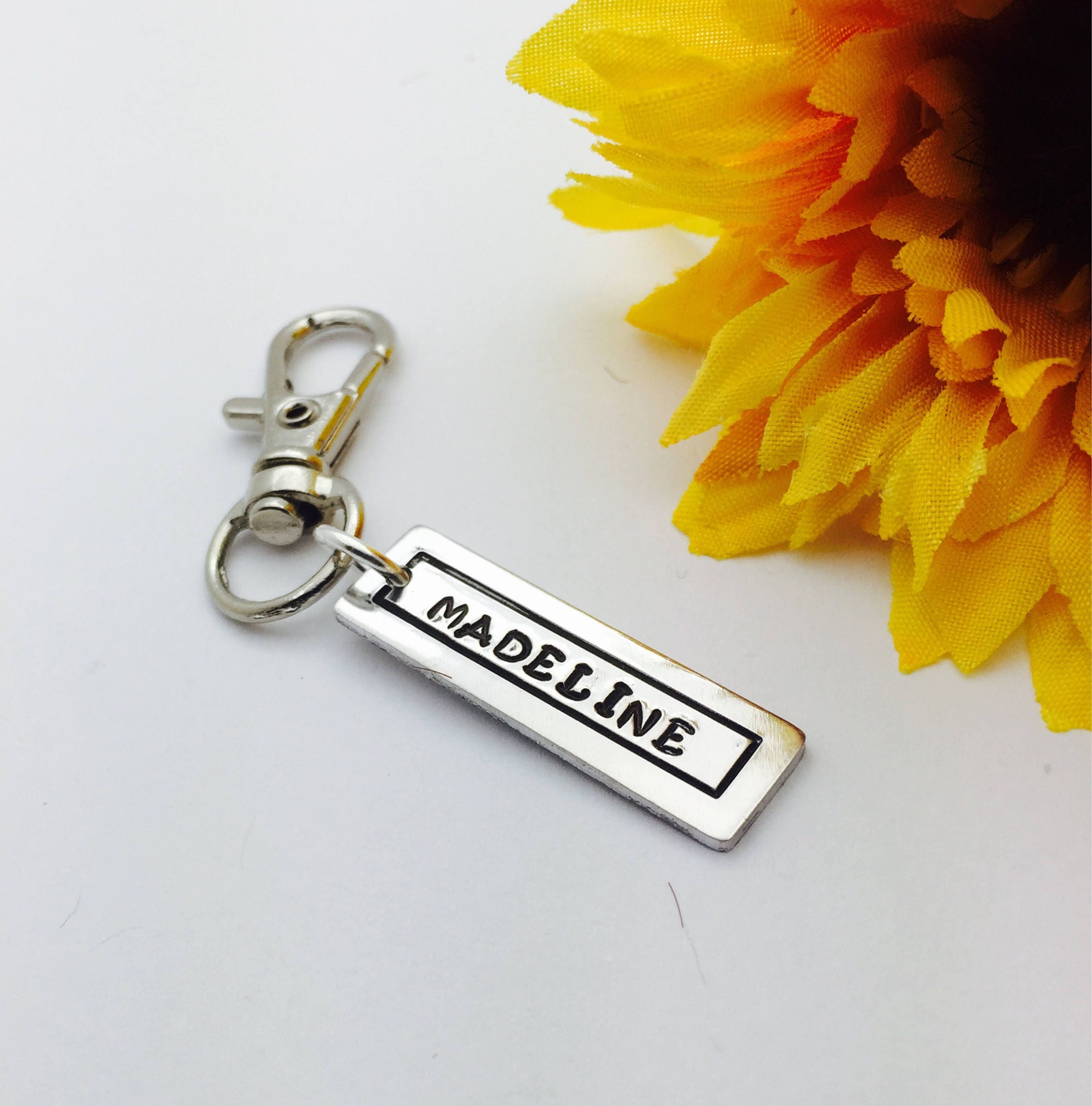Zipper pull name tag, back pack, name tag zipper pull, key fob, purse…