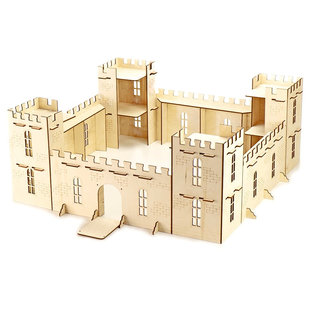 Folding Medieval Wooden Castle / laser cut wooden Castle / | Etsy