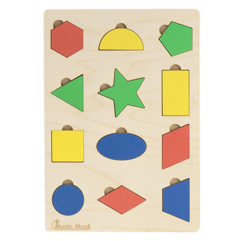 Early Learning wooden geometric puzzle Block Montessori Set Sorting Board Puzzle Educational Geometric Blocks