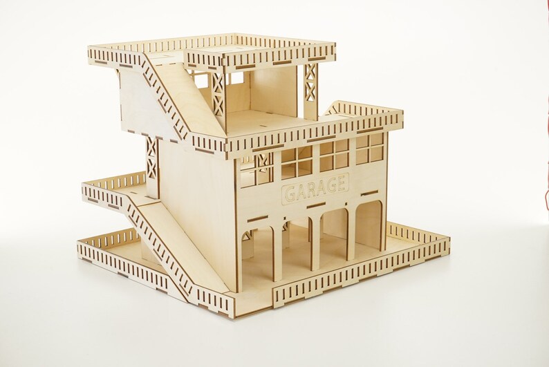 Wooden Toy Garage 4 Levels Car Garage Toy Doll House Parking Etsy